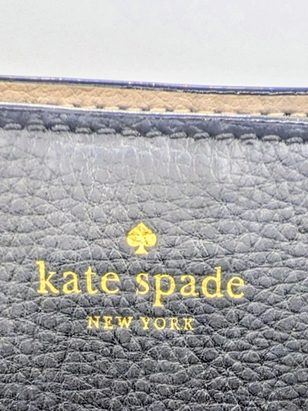 Kate Spade Black Leather Gold Side Studded Satchel with Side Strap